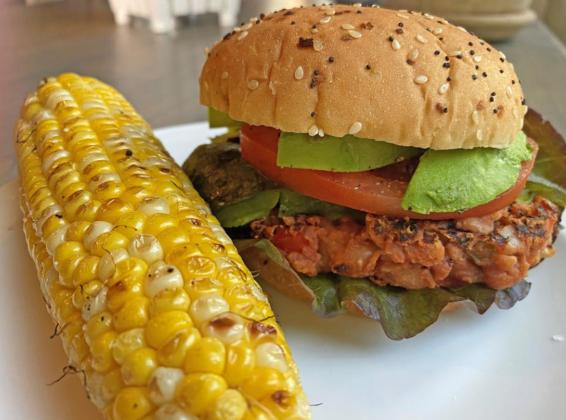 PLANT-BASED PATTIES can be a tasty, satisfying meatless meal when made from scratch—especially with homemade barbecue sauce. | ANGELINA LaRUE PHOTOS